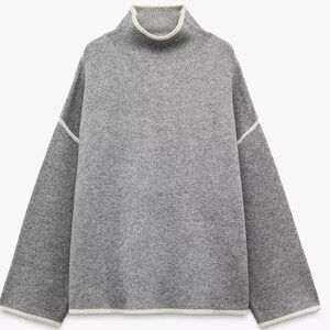 Zara Gray Turtleneck Sweater